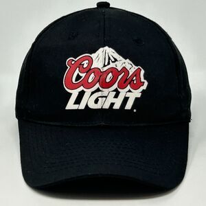 Vintage 90s Coors Light Hat Baseball Cap Beer Brewery Black 6 Panel Snapback